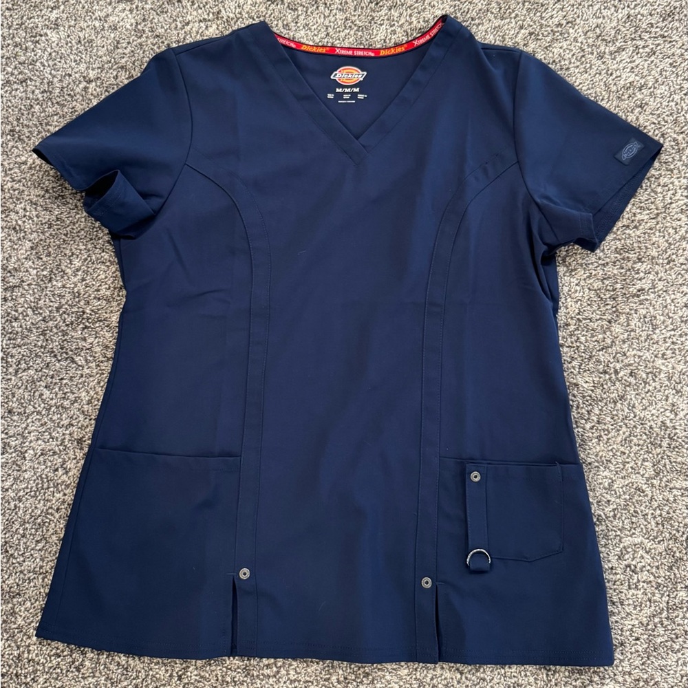 Dickies Women's Navy Blue V-Neck Scrub Top